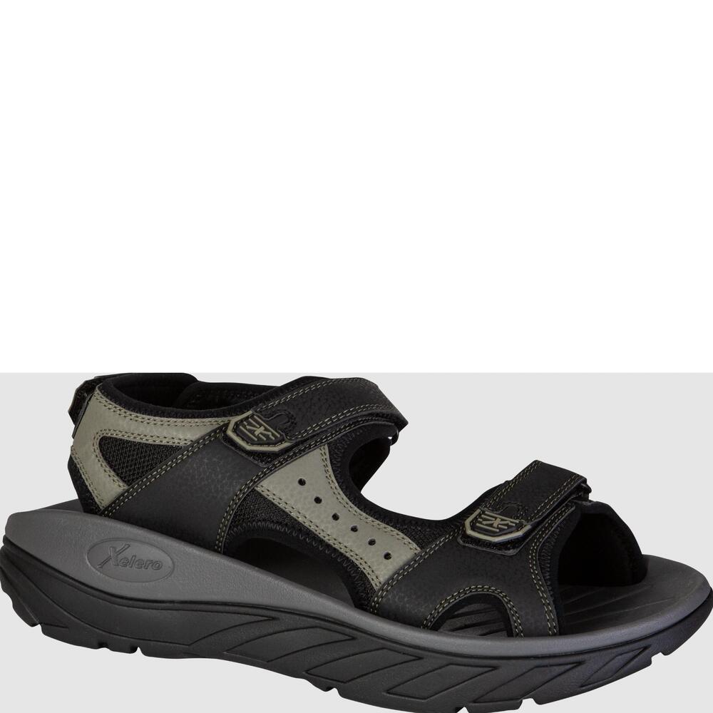 NEW XELERO men's trutrek sandal in black/moss